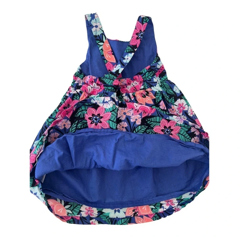 Gymboree Jungle Brights Sleeveless Floral Dress - Blue & Pink | Baby Girl 18 MTH